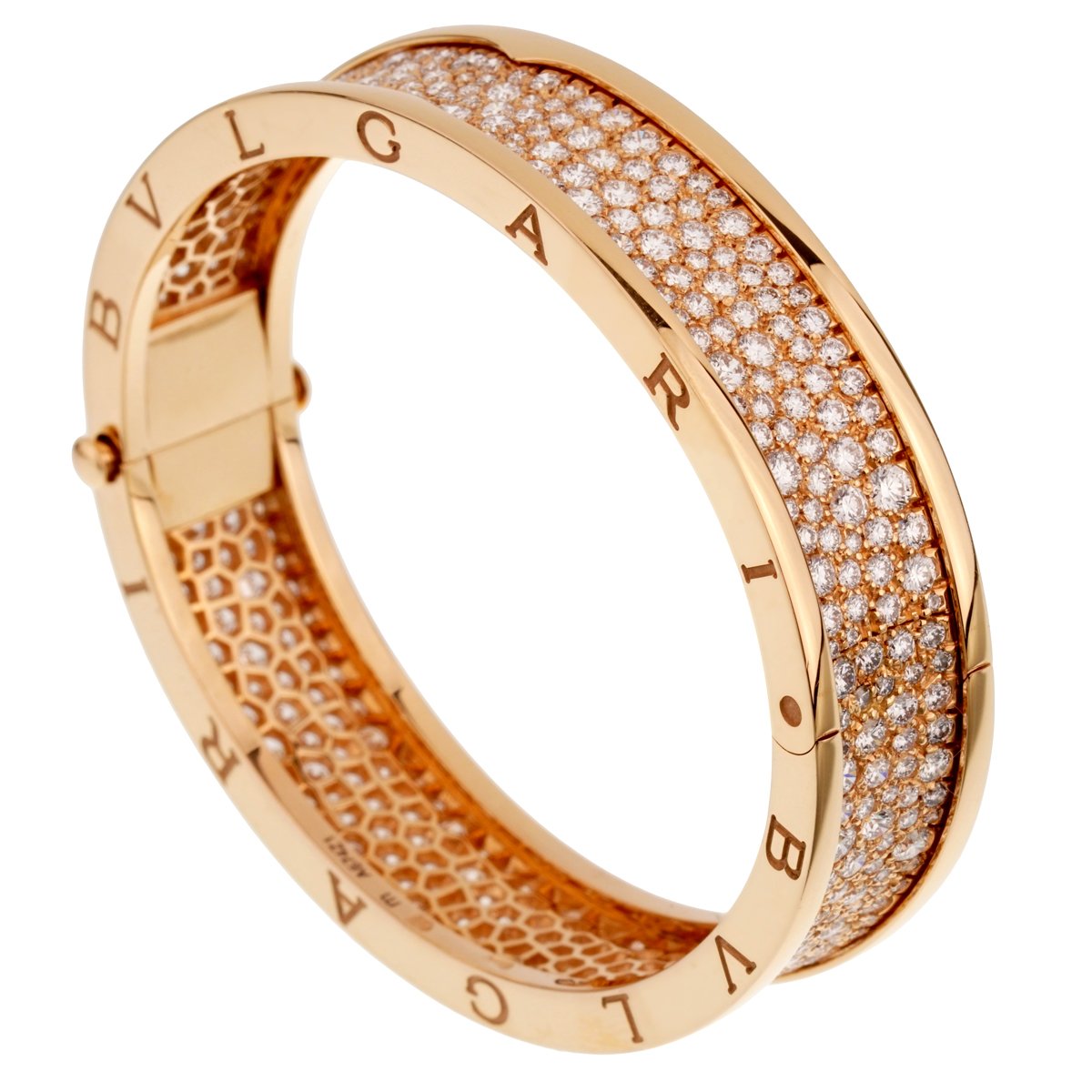 Bvlgari Bzero1 Diamond Rose Gold Bangle Bracelet