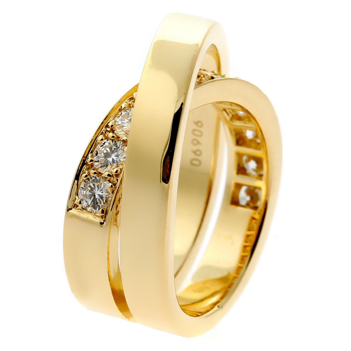 Cartier Diamond Gold Crossover Ring Opulent Jewelers