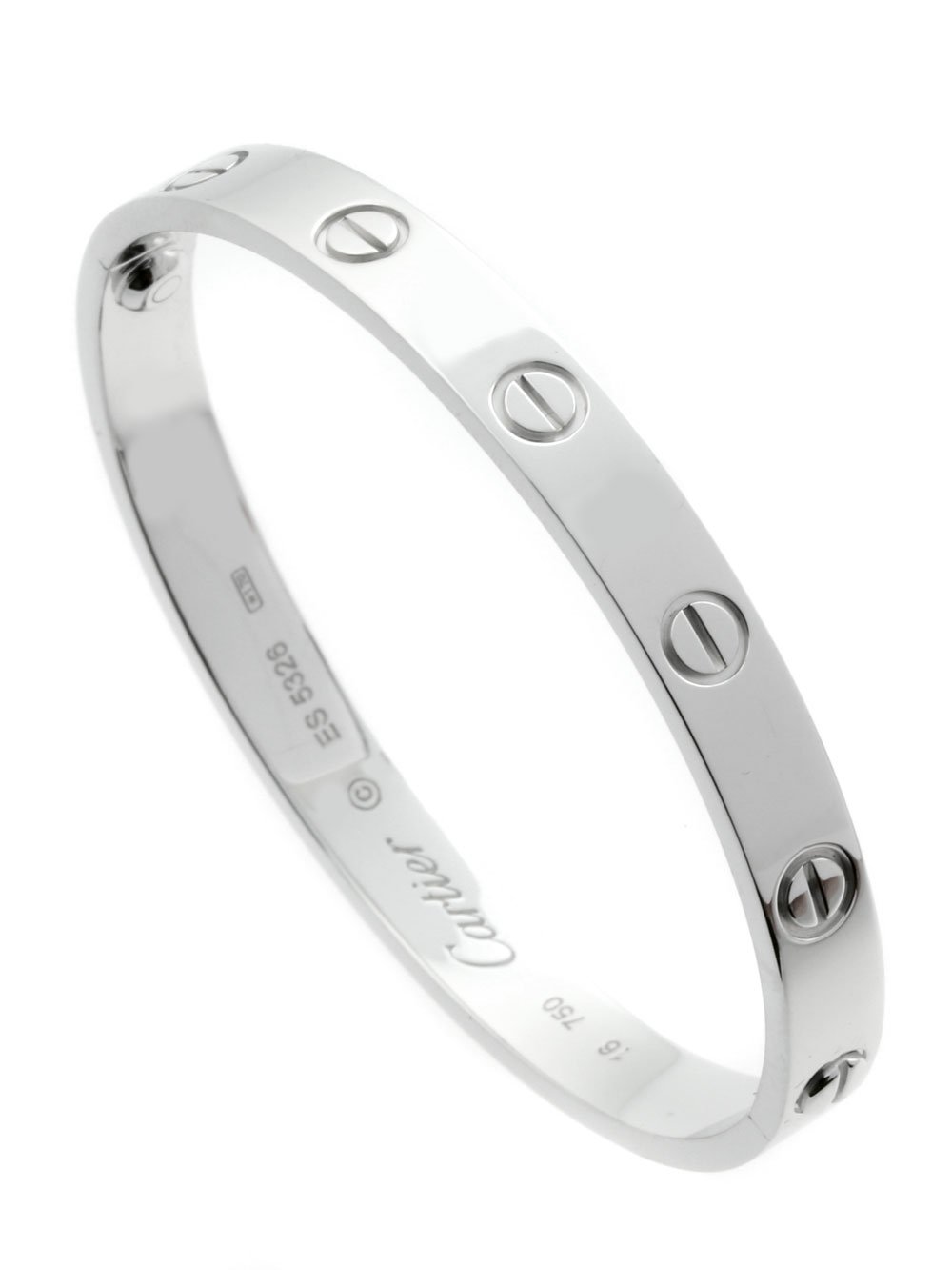 Cartier Love Bracelet in 18k White Gold Sz 16