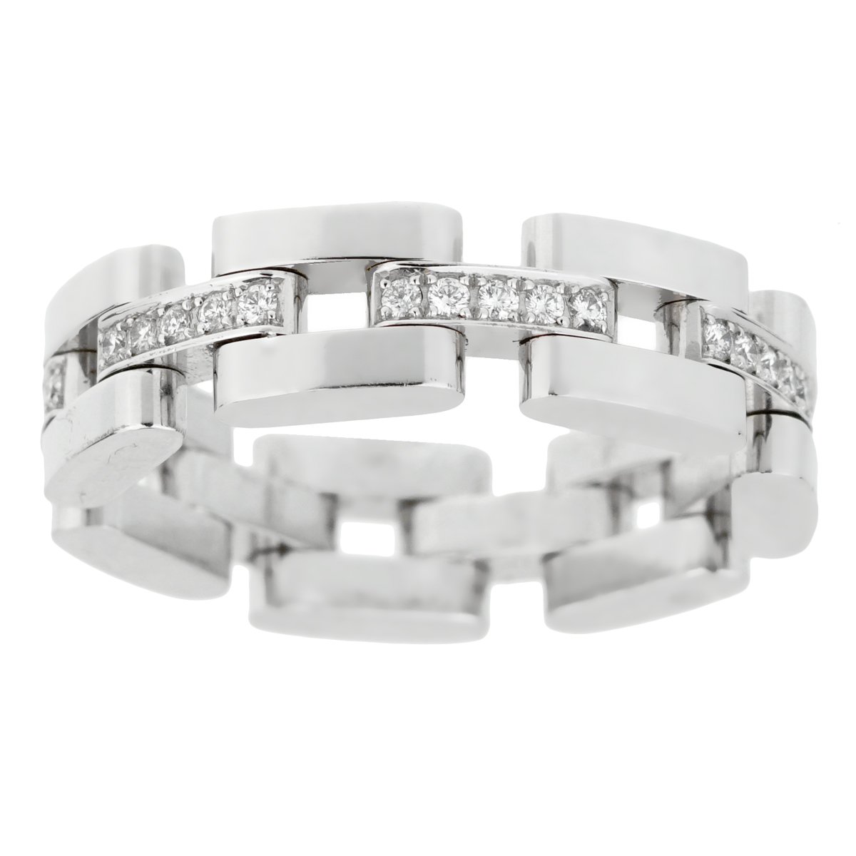 Chopard Les Chaines 3 Row White Gold Diamond Ring