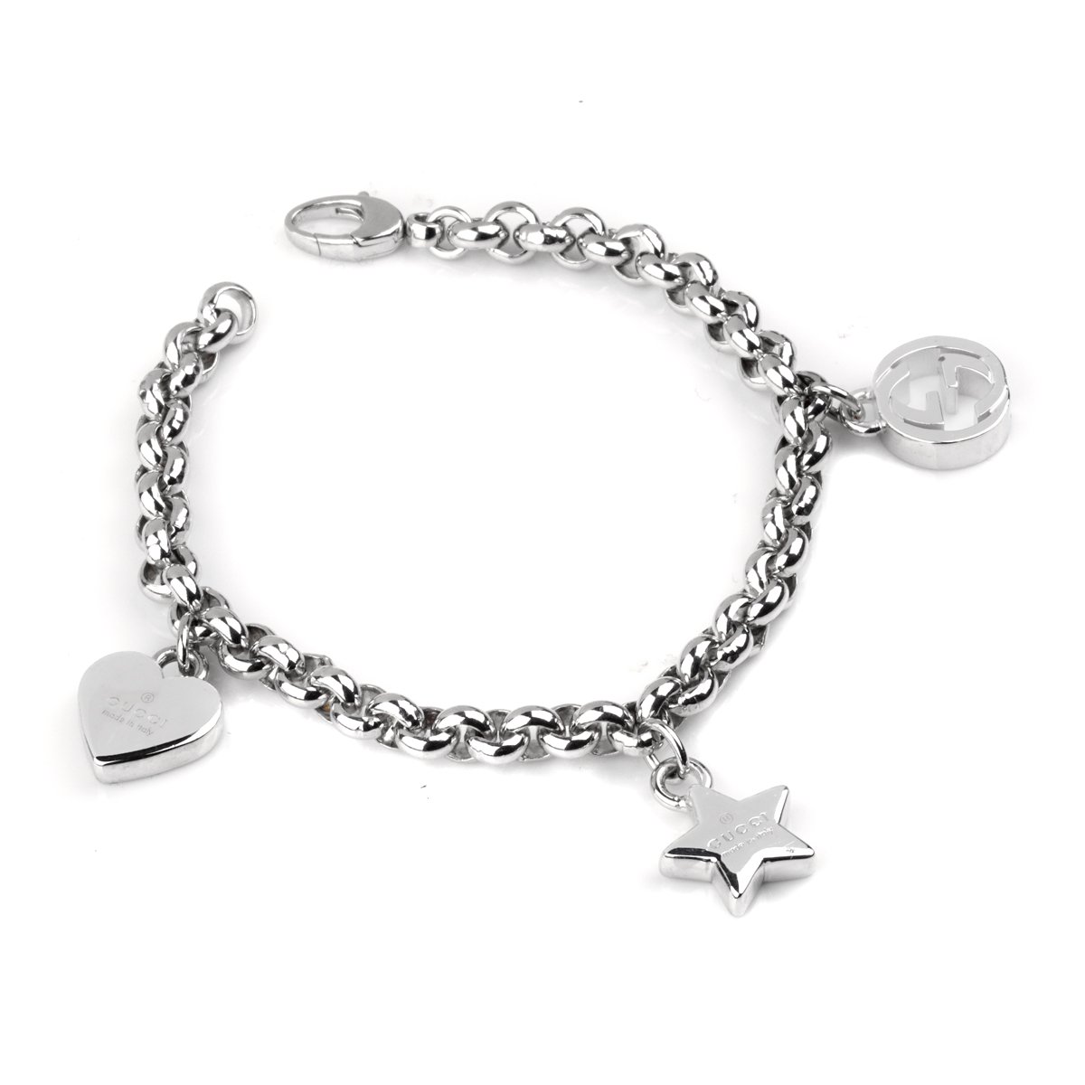 Gucci Sterling Silver Double G Bracelet, Size 18 YBA627749001 - Jewelry,  Ladies Jewelry - Jomashop