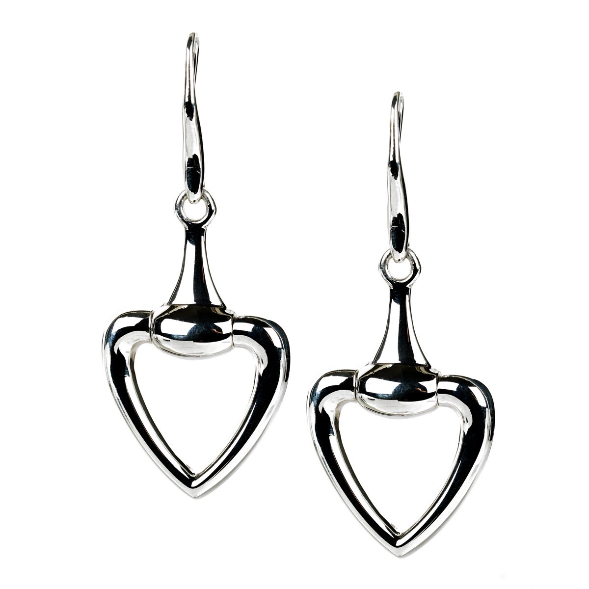 Gucci silver heart hot sale drop earrings