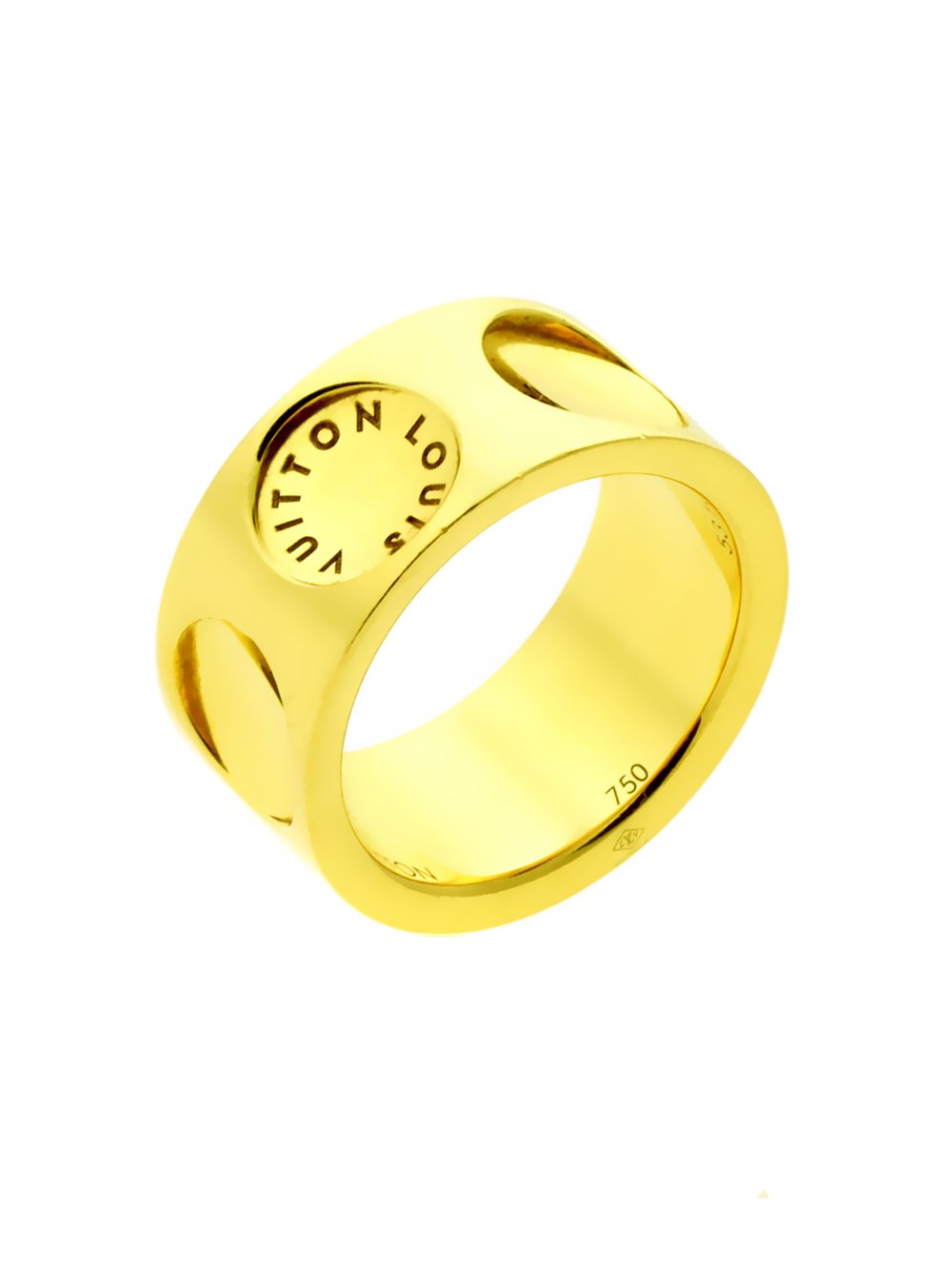 Louis Vuitton Empreinte Band Ring 18k Yellow Gold With Diamonds