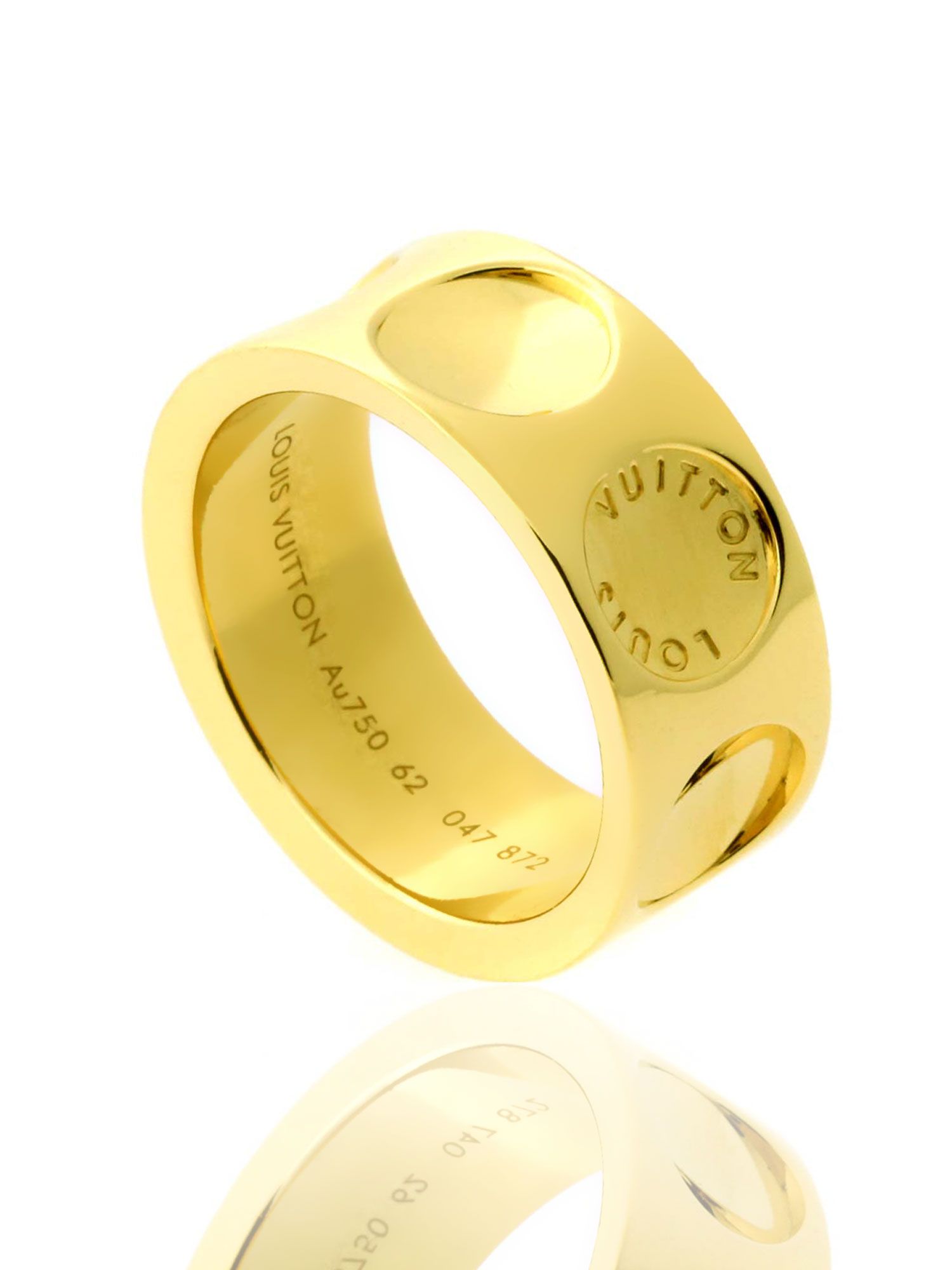 Louis Vuitton Empreinte Ring, Yellow Gold and Diamonds Gold. Size 48