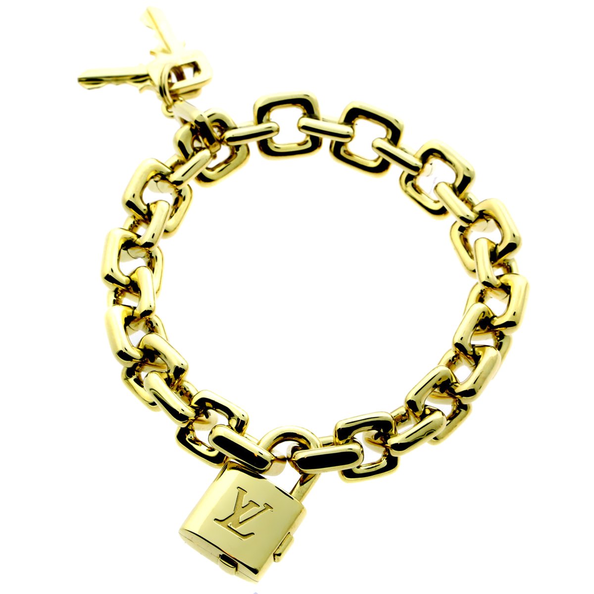 Louis Vuitton Bracelet Lv Eclipse M00761 Metal Charm Bracelet Gold