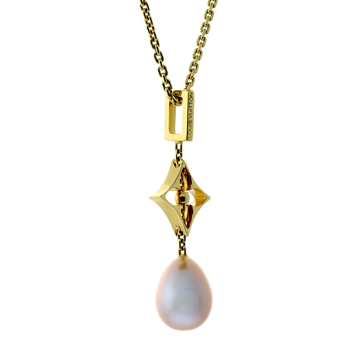Louis Vuitton Pearl Monogram Earrings 18k Yellow Gold – Opulent Jewelers