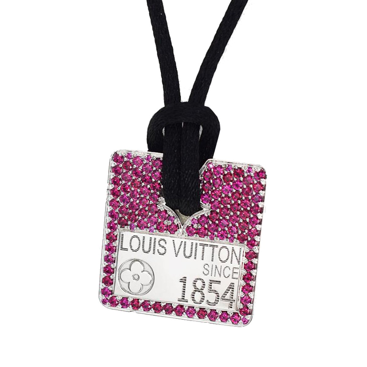 Louis Vuitton 18k White Gold and Pink Sapphire Stephen Sprouse Graffiti Padlock  Pendant - Yoogi's Closet