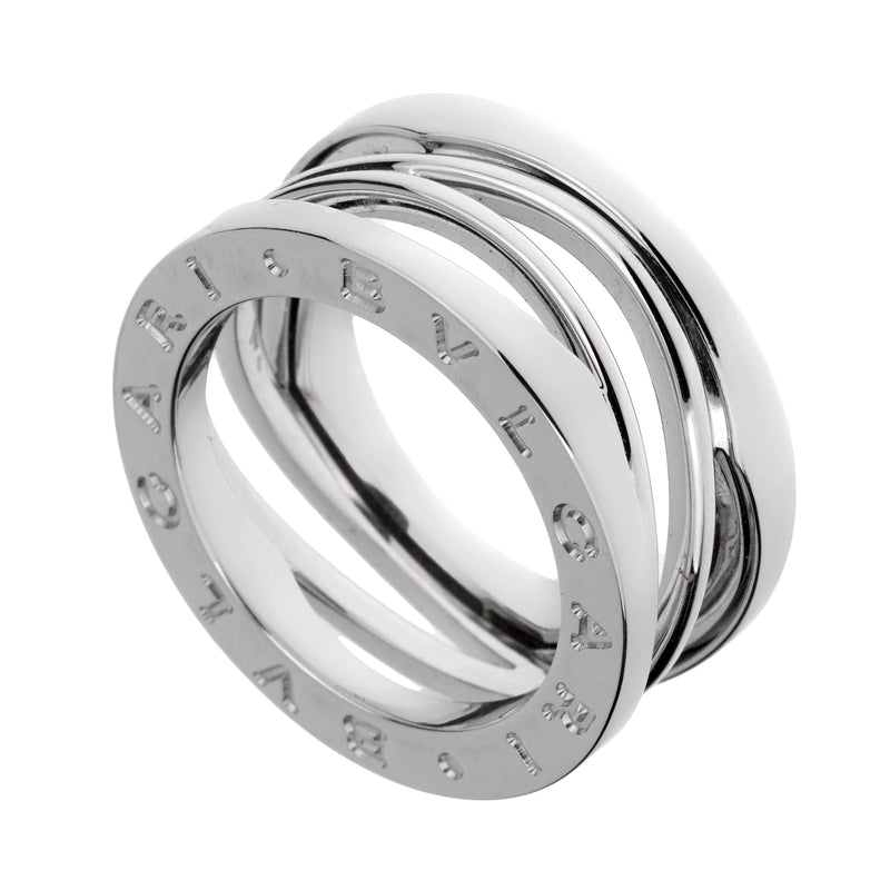 Bvlgari B.zero1 Legend Three Band White Gold Ring Sz 5 1/2 0003601