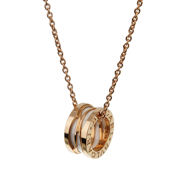 Bvlgari B.zero1 Legends Ceramic Rose Gold Pendant Necklace