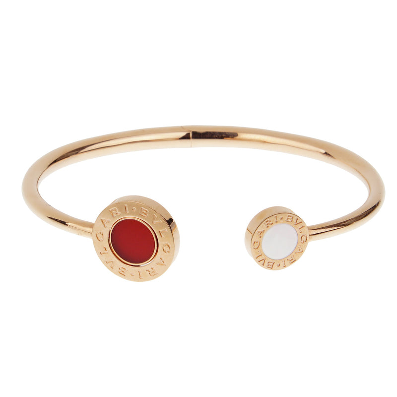 Bvlgari Bvlgari Carnelian Mother of Pearl Rose Gold Cuff Bangle 0003530