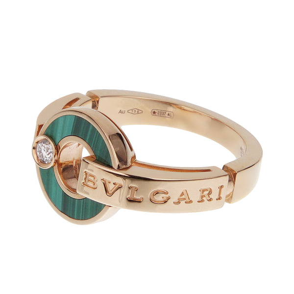 Bvlgari Bvlgari Malachite Rose Gold Diamond Ring 0003545