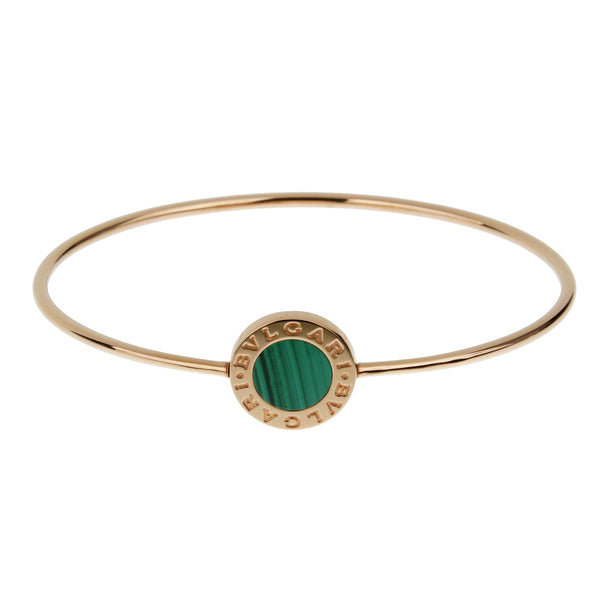 Bvlgari Bvlgari Malachite Rose Gold Medium Bangle Bracelet 0003549