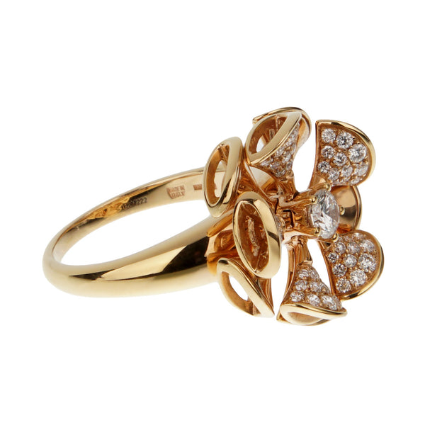 Bvlgari Divas' Dream 18k Rose Gold Diamond Cocktail Ring 0003557