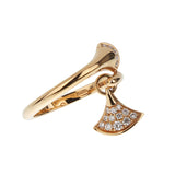 Bvlgari Divas Dream Charm Rose Gold Diamond Ring Sz 6 1/2 0003533