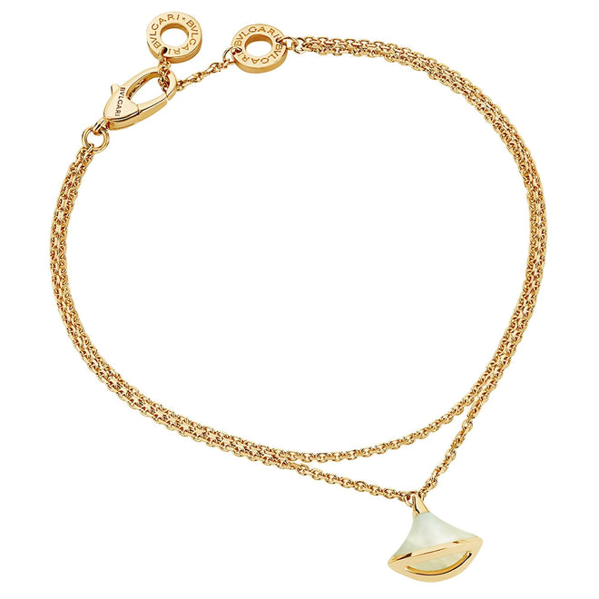 Bvlgari Divas Dream Yellow Gold Mother of Pearl Charm Bracelet 0003542