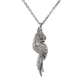 Cartier Fauna Flora Diamond 18k White Gold Bird Pendant Necklace 0003599