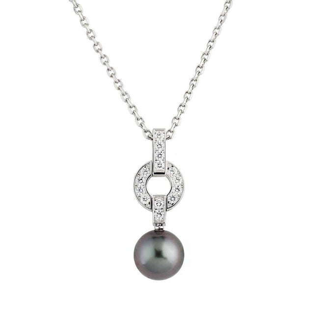 Cartier Himalia Pearl Diamond 18k White Gold Pendant Necklace 0003516