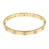 Cartier Classic Love 10 Diamond 18k Yellow Gold Bangle Bracelet