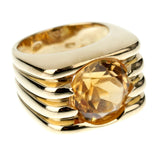 Fred of Paris Vintage Citrine Yellow Gold Cocktail Ring 0003508