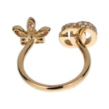 Gucci Flower Open Diamond 18k Yellow Gold Ring Sz 6 0003620