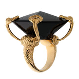 Gucci Horsebit Onyx Yellow Gold Cocktail Ring Sz 5 0003588