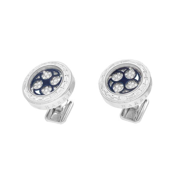 Harry Winston Ocean Diamond 18k White Gold Cufflinks