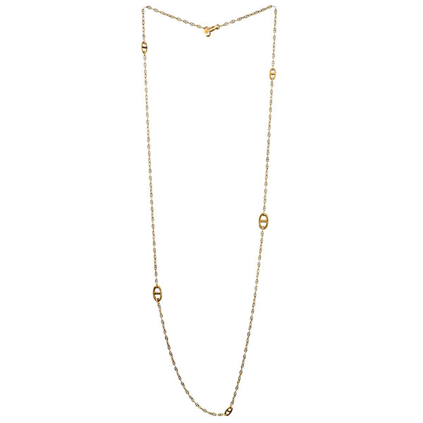 Hermes Chaine d'Ancre Yellow Gold Sautoir Necklace 0003517