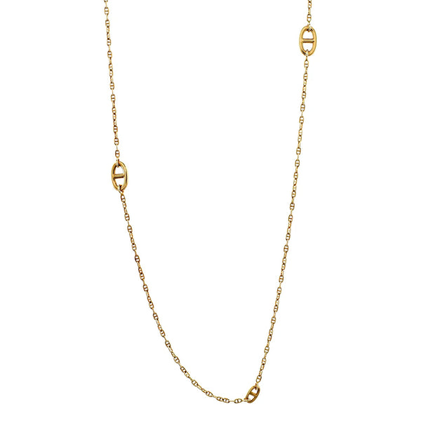 Hermes Chaine d'Ancre Yellow Gold Sautoir Necklace 0003517