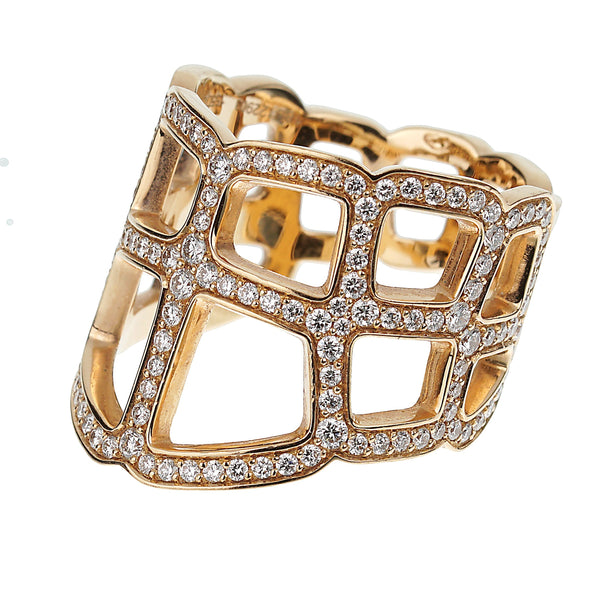 Hermes Niloticus Ombre Diamond Rose Gold Cocktail Ring 0003522