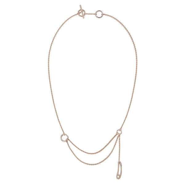 Hermes Punk Rose Gold Lariat Chain Necklace 0003523