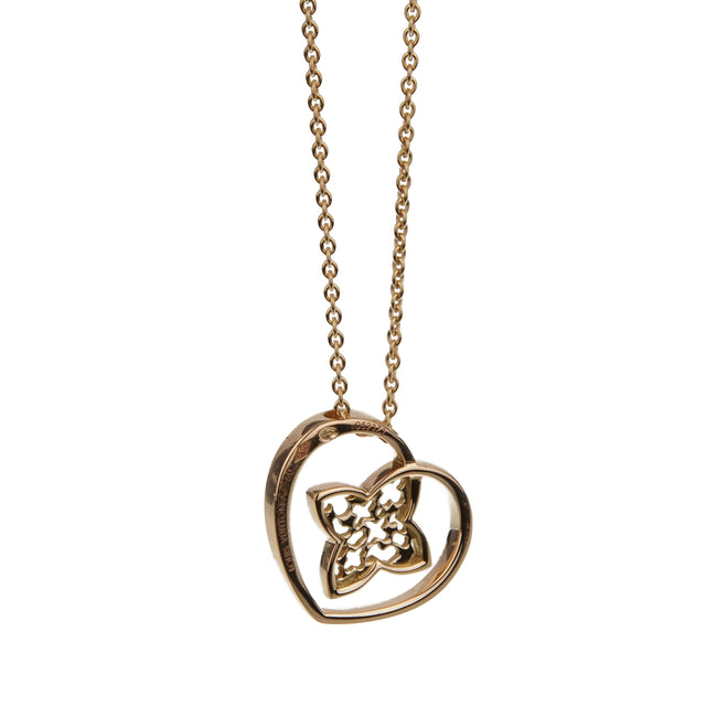 Louis Vuitton 18k Rose Gold Heart Pendant Necklace