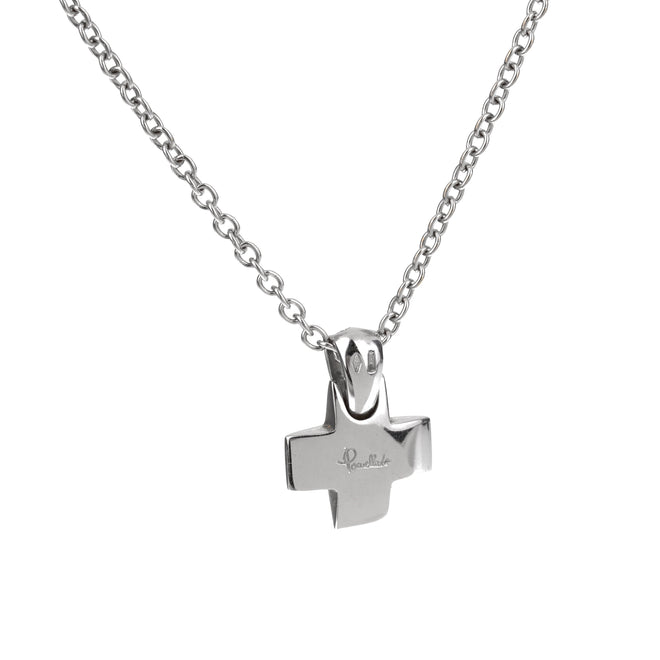 Pomellato 18k White Gold Diamond Cross Pendant Necklace 0003604