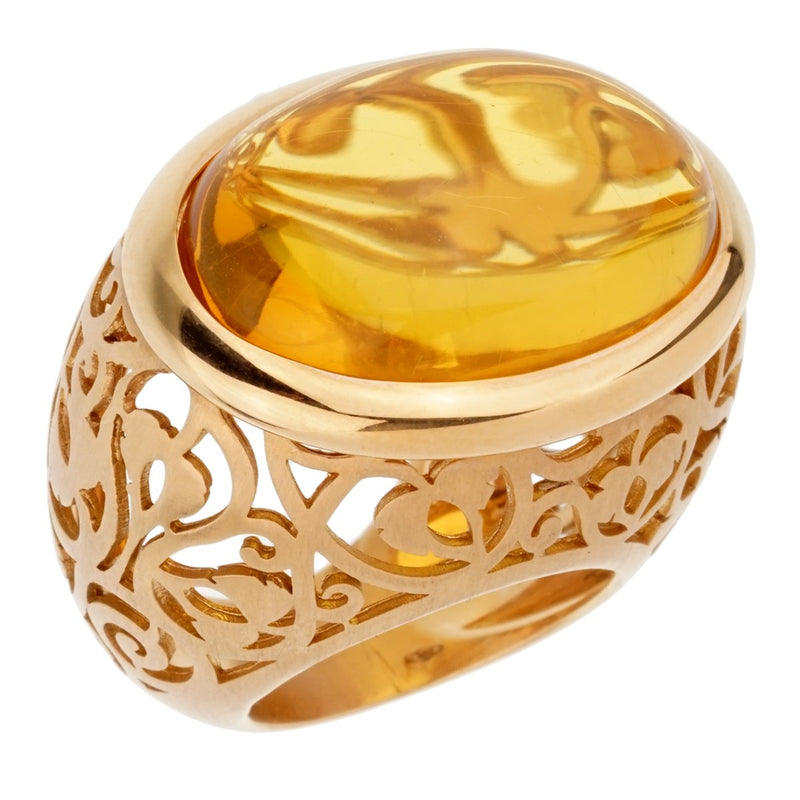 Rose gold shop amber ring