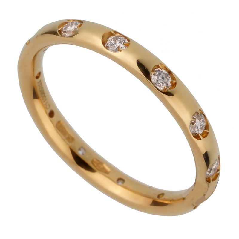 Pomellato Diamond Eternity Yellow Gold Band Ring Sz 5 0002370