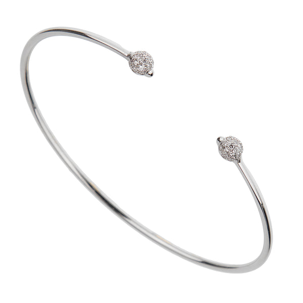 Pomellato M'ama Non M'ama 18k White Gold Diamond Cuff Bracelet