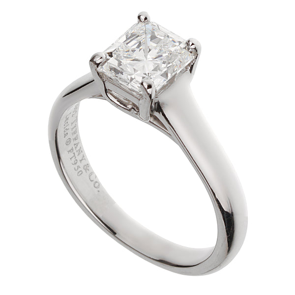 Tiffany & Co Lucida Cut Diamond Platinum Engagement Ring