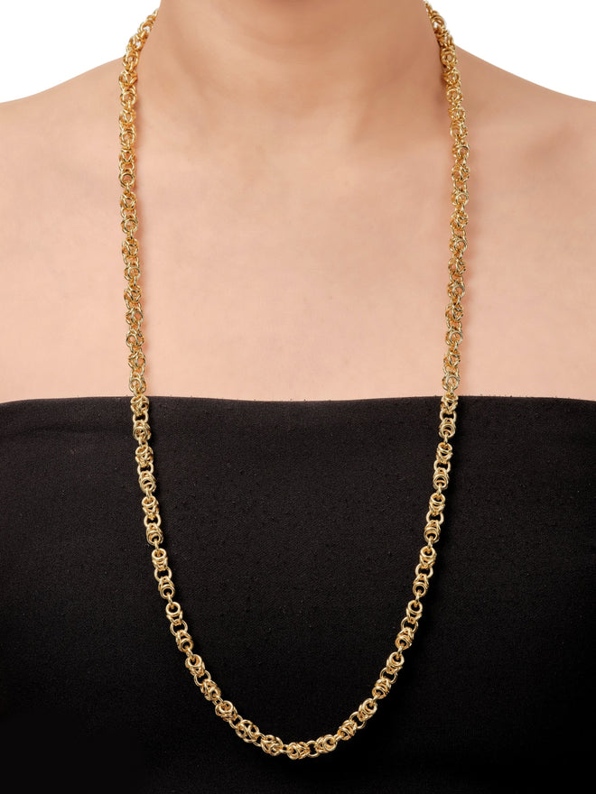 Vintage Estate 18k Yellow Gold Sautoir Long Chain Necklace 0003520