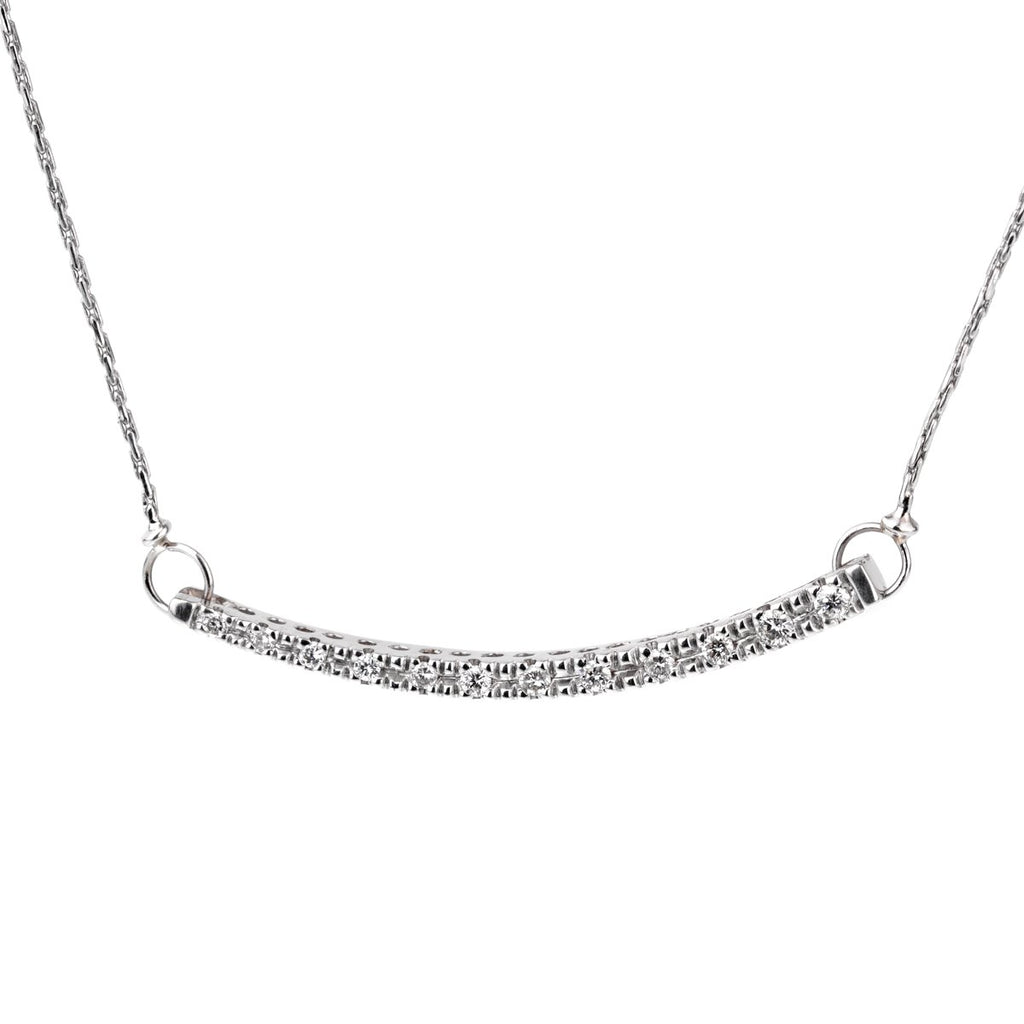 Banco Oro Diamond Line White Gold Necklace – Opulent Jewelers