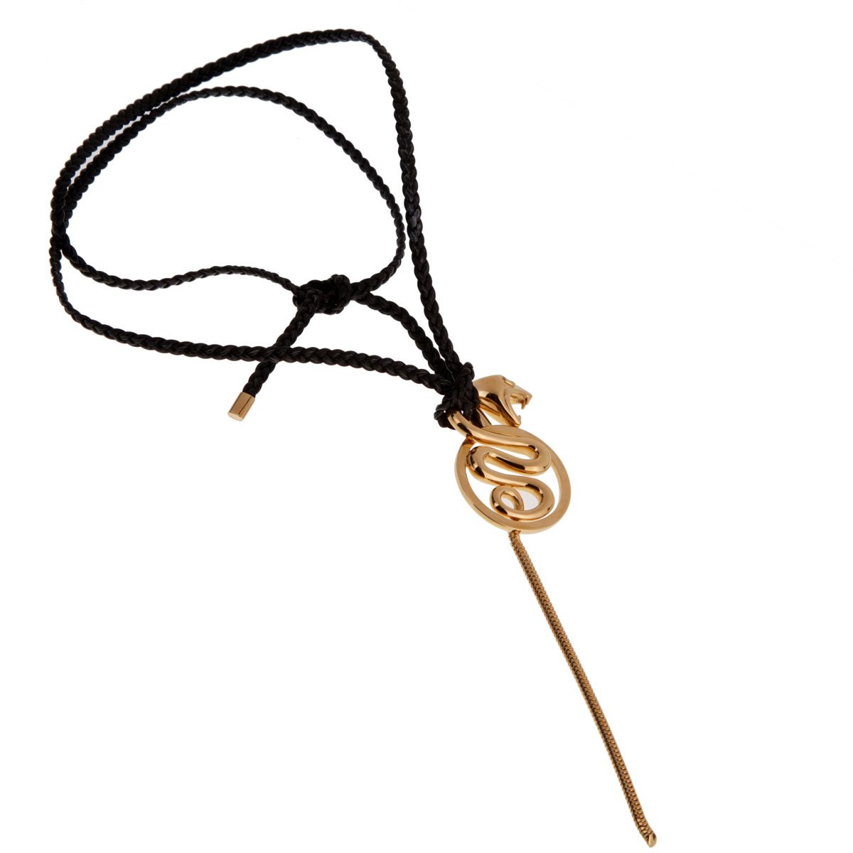 Boucheron Kaa Yellow Gold Snake Braided Leather Necklace – Opulent Jewelers