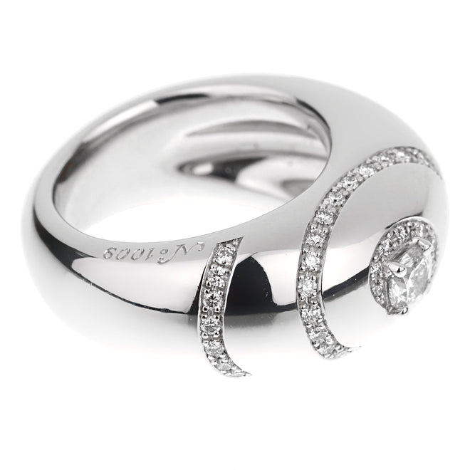 Breguet Diamond White Gold Band Cocktail Ring Opulent Jewelers