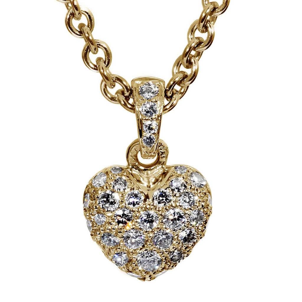 Cartier Diamond Heart Gold Necklace Opulent Jewelers