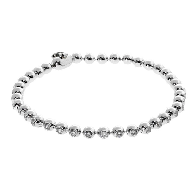 Cartier Diamond Tennis White Gold Bracelet – Opulent Jewelers