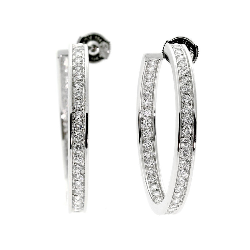 Cartier Hoop Diamond White Gold Earrings 0000649