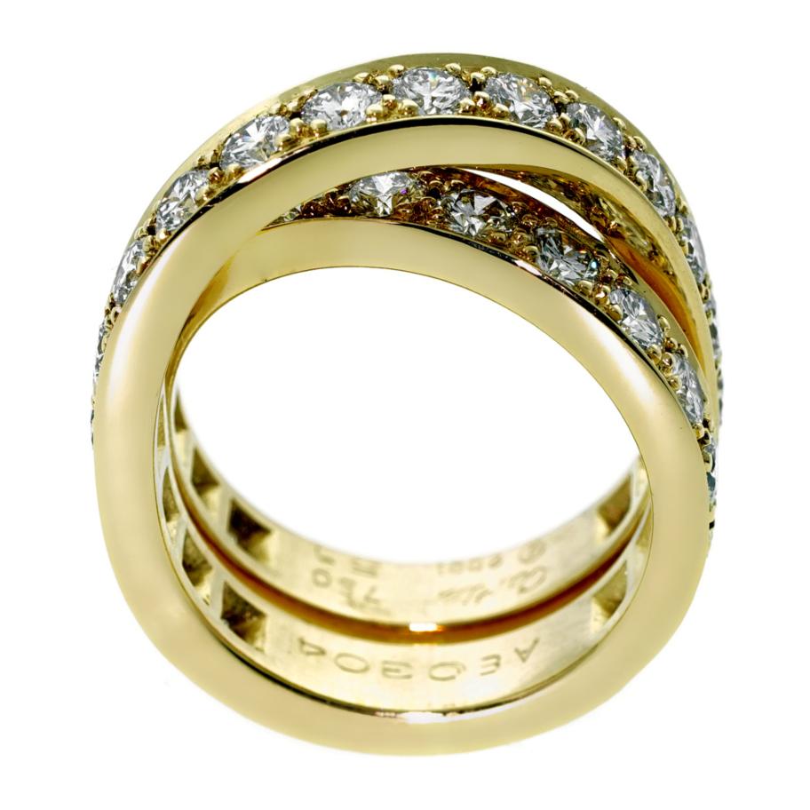 Cartier Nouvelle Vague Diamond Bypass Gold Ring – Opulent Jewelers