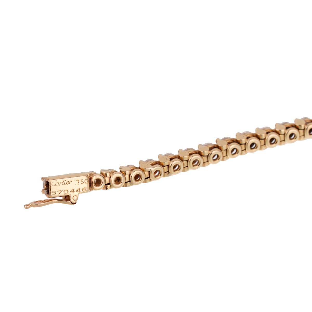 Cartier Tennis Diamond Yellow Gold Anklet – Opulent Jewelers