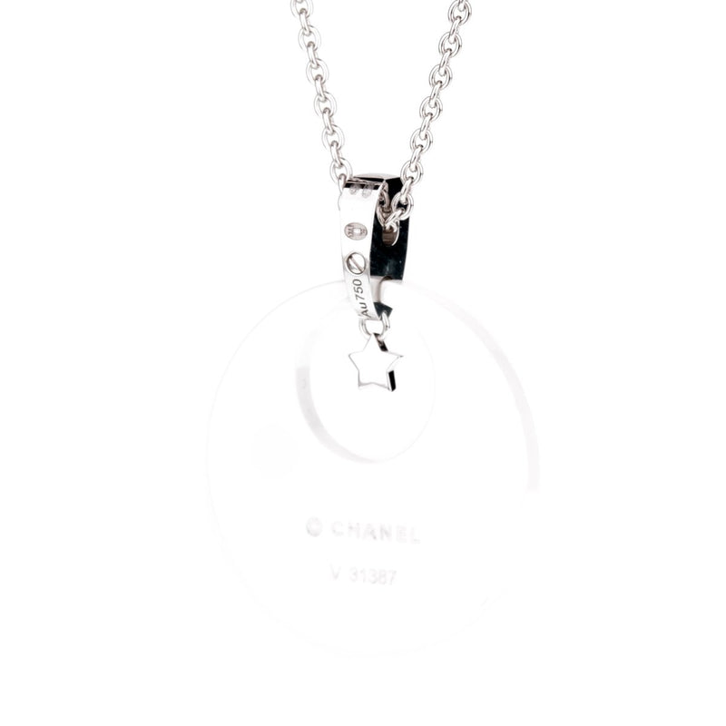 Chanel Comete Ceramic Diamond White Gold Necklace 0000633