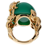 Dior Chrysoprase Diamond Yellow Gold Cocktail Ring 0002717