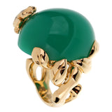 Dior Chrysoprase Diamond Yellow Gold Cocktail Ring 0002768