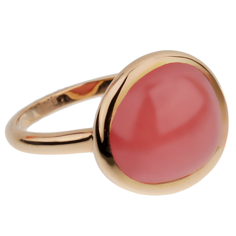 Fred of Paris 7ct Cabochon Rhodochrosite Rose Gold Cocktail Ring Size 6 3/4 0002891