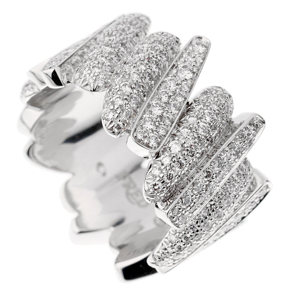 Fred of Paris Pave Diamond Cocktail White Gold Ring Size 7